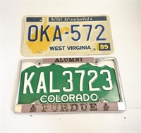 CAR LICENSE PLATES - West Virginia & Colorado