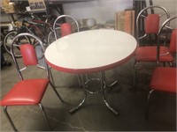 Chrome table / chairs