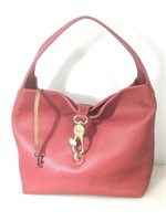 Dooney & Bourke Large red leather hook & latch