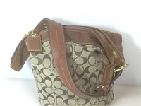 Coach Brown signature, Heavy leather wide strap,