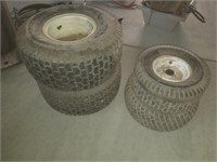 Lawn mower wheels and tires