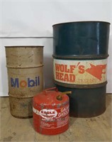 Vintage Oil Drums & Gas Can