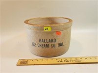 Vintage Ballard Ice Cream Co. Inc Crock