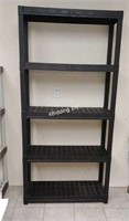Black 5-Shelf Resin Shelving Rack -Collapsible-G