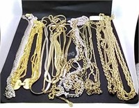 Large lot of Assorted Gold & Silver Tone Chains-