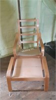 IKEA Style Poang Arm Chair Frame & Foot Stool - A