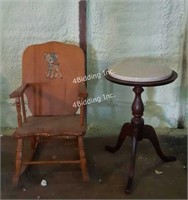 Child's Rocking Chair & Marble Top Table- A