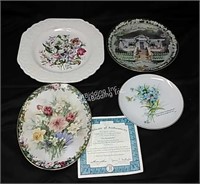 Floral Collector Plates - Lot of 4 - 1