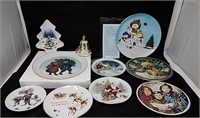 Winter, Christmas Collector Plates & 1 Bell - 1