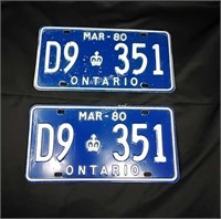 1980 License Plates - Two - 1