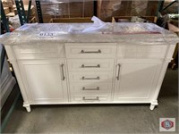 Vanity 60x22in white with top.