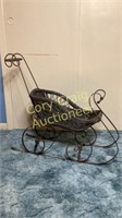 WICKER AND METAL SLEIGH