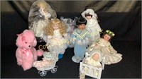 TOTE OF DOLLS AND MISCELLANEOUS
