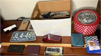 OFFICE SUPPLIES, YARD STICKS AND LICENSE PLATES