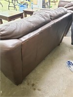 Two seat brown leather couch