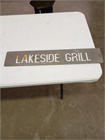 Metal cut lakeside grill sign