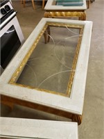 Granite top glass center coffee table.