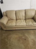 3 seat cream leather  couch