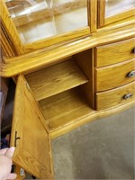 Ashley hardwood buffet glass shelves