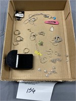 Assorted jewelry: earrings, rings, necklace