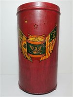 Vtg Red Patriotic Metal Umbrella Stand - Weighted