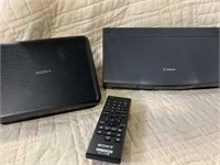 SONY PORTABLE DVD PLAYER WITH REMOTE & CANON