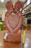 CARVED WALL HANGING - MAN & WOMAN KISSING