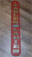 Vtg Painted Wood "Tables For Ladies" Wall Sign