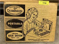 VINTAGE DOMINION PORTABLE HAIR DRYER - NIB