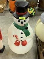 BLOWMOLD SNOWMAN WITH PIPE & LIGHT