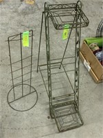 FOLDING METAL PLANT STAND (26" TALL) & OTHER STAND