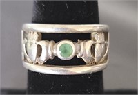 Vintage Claddagh Ring Sterling 925 Ring SZ 7.25