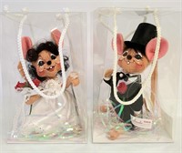 Annalee Wedding Mice, Bride and Groom