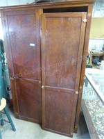 Wood wardrobe cabinet 77" x 50" x 23" (AS IS)