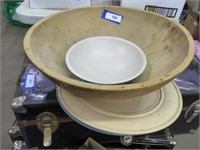 20"Antique wooden bowl - misc. wood trays