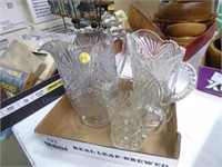 Clear glass pitchers