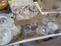 4 boxes clear glassware