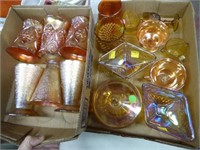 2 boxes Carnival glass