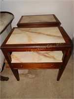 2 end tables (inserts are not marble)