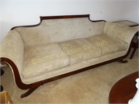Vintage sofa (shows wear leg needs repaired) 62"L