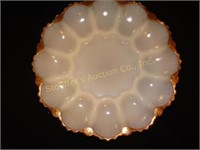 Milk glass egg plate