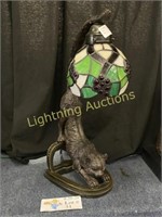 BRONZE TONED RESIN CAT ACCENT LAMP