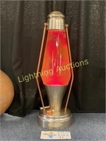 BRUSHED STAINLESS AND COPPER TONED LAVA LAMP