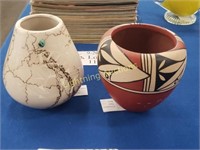 TWO NATIVE AMERICAN POTTERY BOWLS