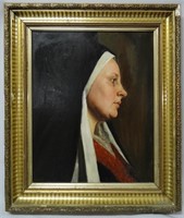 Portrait of a nun, 19th century, unsigned,