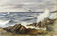 Seagulls in flight by Berthe des Clayes, signed,