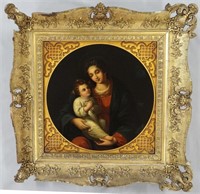 Madonna & Child, oil on tin, 19th cent.,