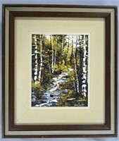 Forest Brook by Don Scott, signed, oil on board,