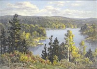 Summer Lake by Otto Planding, sgd., oil on board,
