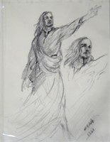 Pair of charcoal studies by William deGarthe